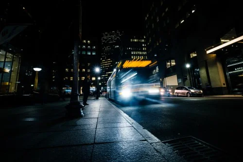 city road at night